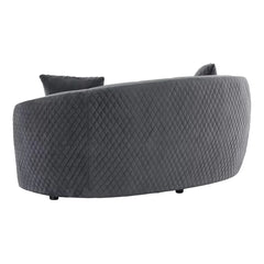 Divano Miami Velvet imbottito 3+2 posti – Raffinatezza in grigio scuro - Italia.