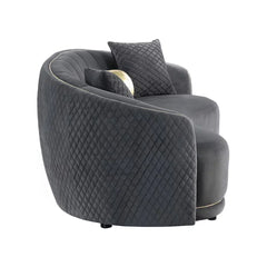 Divano Miami Velvet imbottito 3+2 posti – Raffinatezza in grigio scuro - Italia.