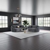 Divano Miami Velvet imbottito 3+2 posti – Raffinatezza in grigio scuro - Italia.