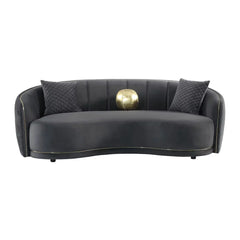 Divano Miami Velvet imbottito 3+2 posti – Raffinatezza in grigio scuro - Italia.