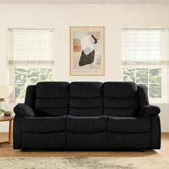 Divano reclinabile in tessuto Pisa a 3 posti, nero - Italia.