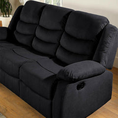 Divano reclinabile in tessuto Pisa a 3 posti, nero - Italia.