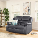 Divano reclinabile in pelle Milano a 2 posti grigio - Italia.