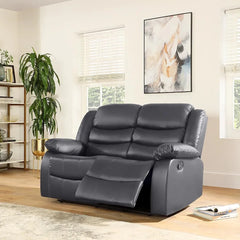 Divano reclinabile in pelle Milano a 2 posti grigio - Italia.