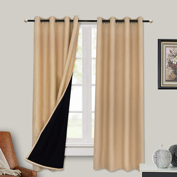 Full Blackout Hot Sale Curtain With Black Lining On The Back.