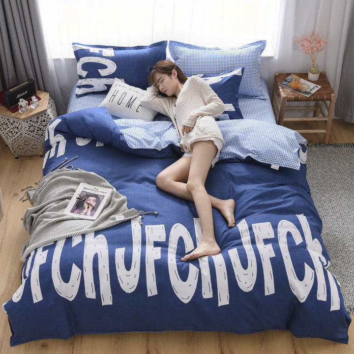 New Three Piece Thickened Cotton Sheet Quilt Cover.