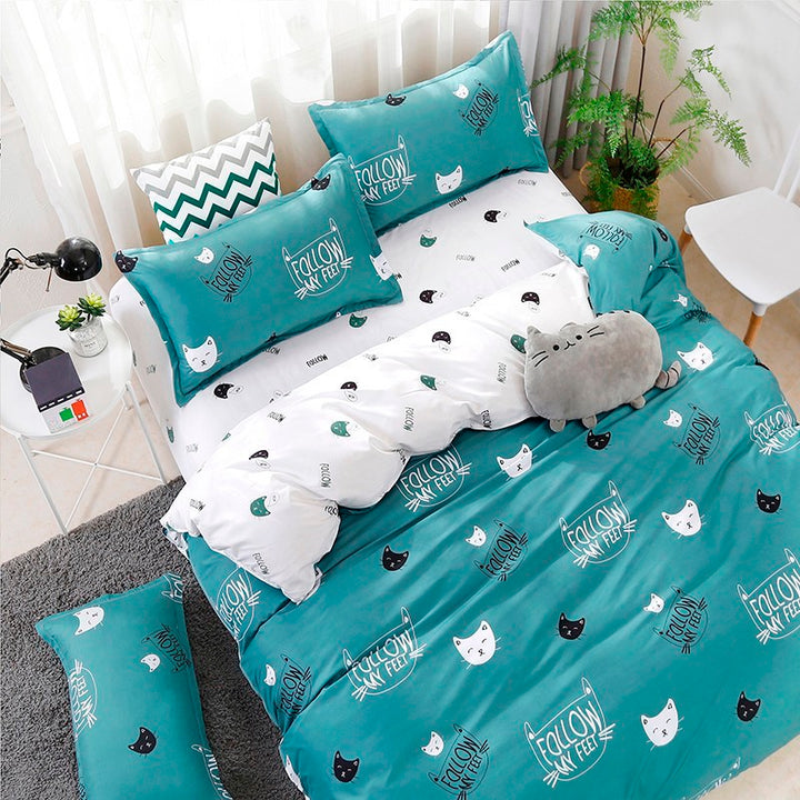Three-piece Cotton Sheet Duvet Cover.