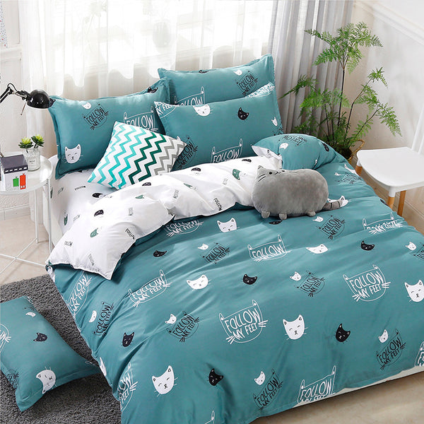 Three-piece Cotton Sheet Duvet Cover.