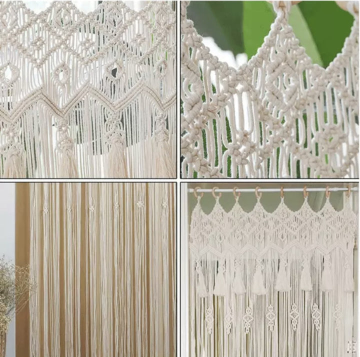 Bohemian Hand-Woven Tapestry Curtain Partition Bohemian Wedding Background Hanging Curtain Curtain Decoration.