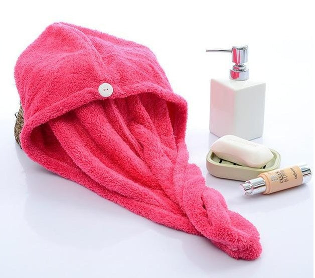 Cuffia per asciugacapelli da donna, asciugamano assorbente per capelli asciutti