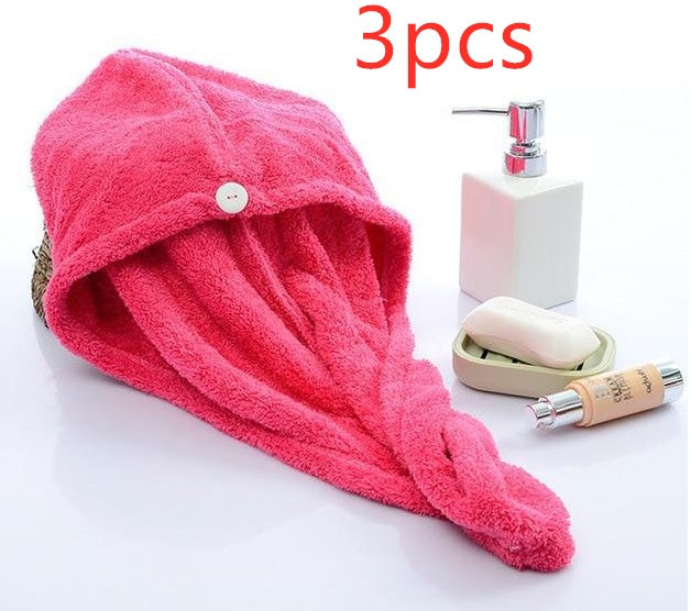 Cuffia per asciugacapelli da donna, asciugamano assorbente per capelli asciutti