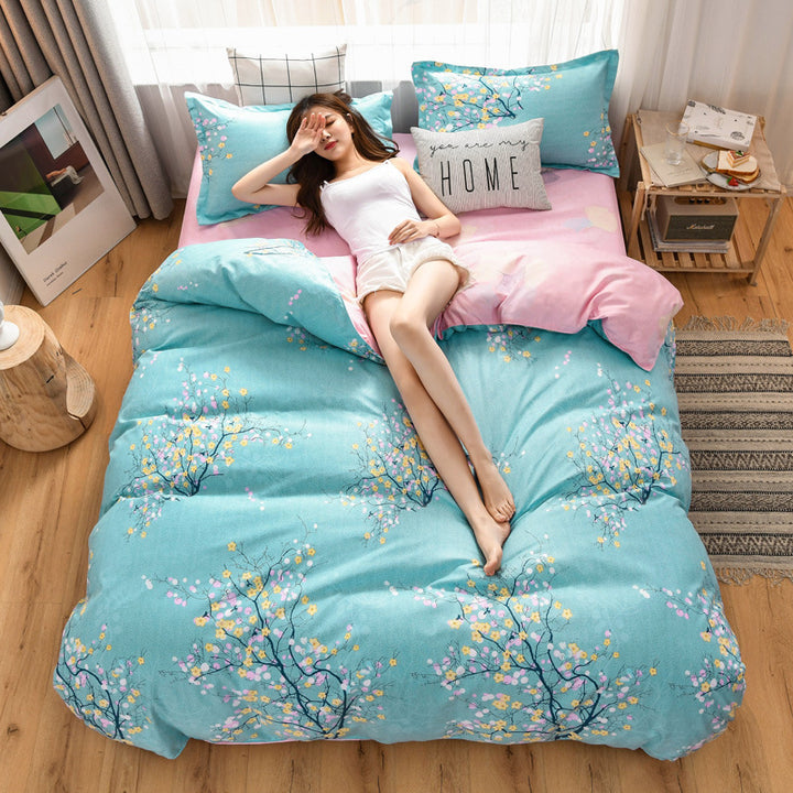 New Three Piece Thickened Cotton Sheet Quilt Cover.