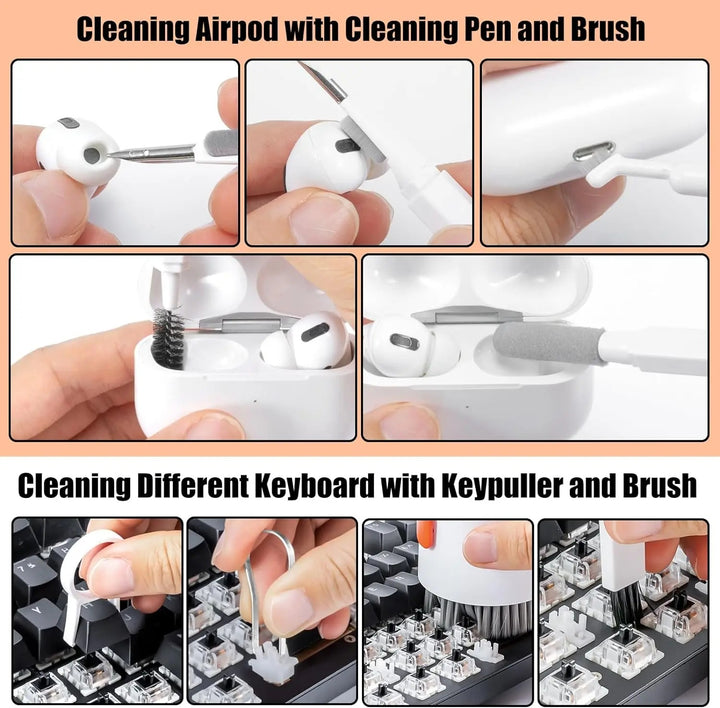 20 In 1 Laptop Phone Screen Cleaner Kit, Computer Keyboard Cleaning Brush For Phone AirPods MacBook IPad, Multifunctional Electronic Device Clean Tool For Camera Tablet Car Screens.