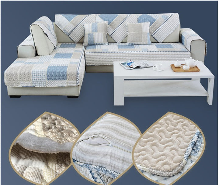 High-end Cotton Sofa Cushion Simple Cloth Modern Cotton Twill Four Seasons Non-slip Cushion Summer Sofa Covers.