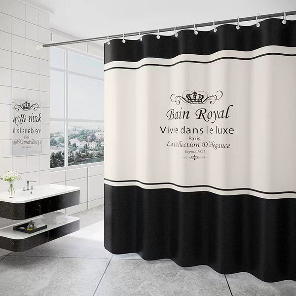 Waterproof Shower Curtain Spring Spun Polyester Shower Curtain.