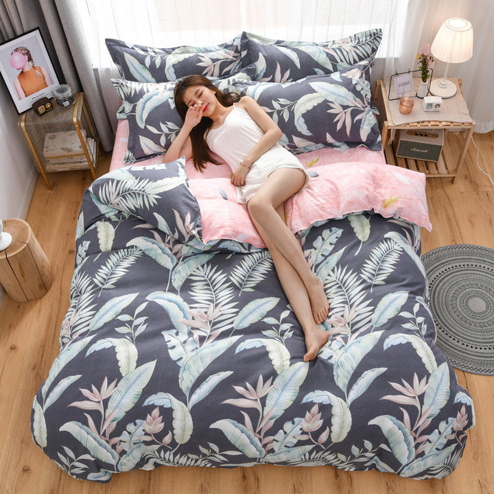 New Three Piece Thickened Cotton Sheet Quilt Cover.
