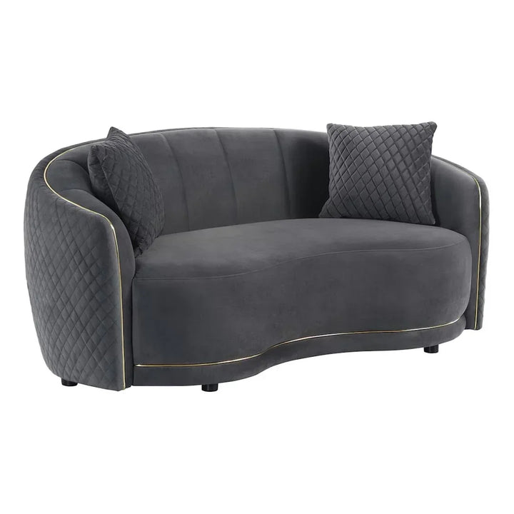 Divano Miami Velvet imbottito 3+2 posti – Raffinatezza in grigio scuro - Italia.