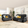 Lorenzo Light Black Italian Leather Reclining Living Room Set _ 
Poltronafrau
