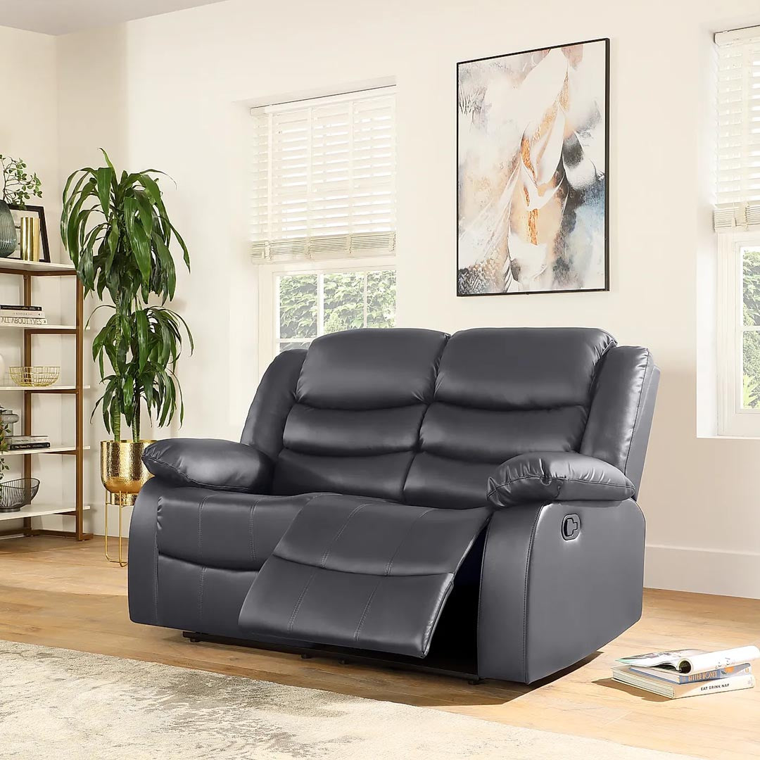 "Reclining sofa set with sturdy metal reclining frame for long-lasting use"