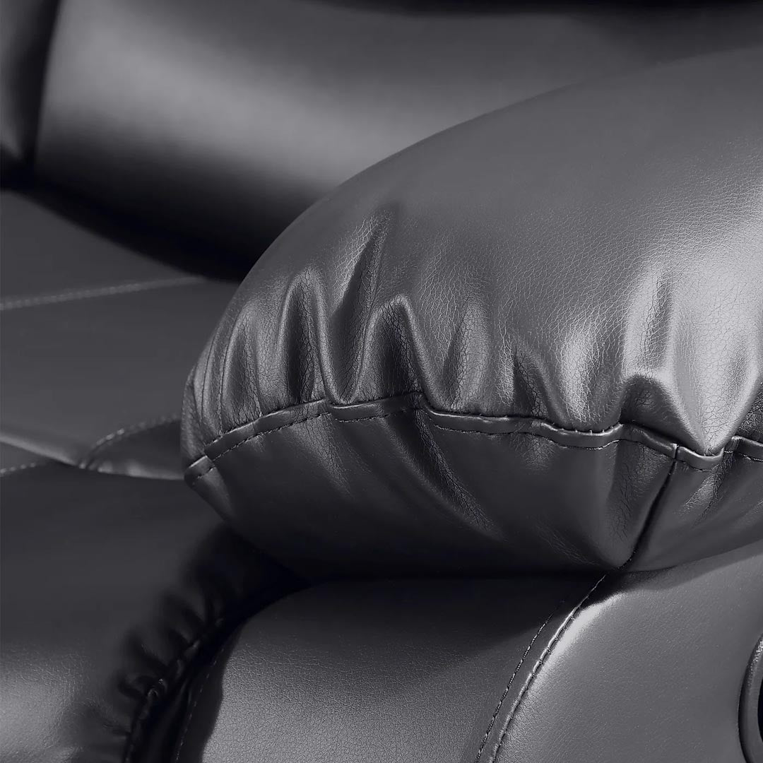 "Comfortable arm support on Milan 3 seater recliner, perfect for lounging.