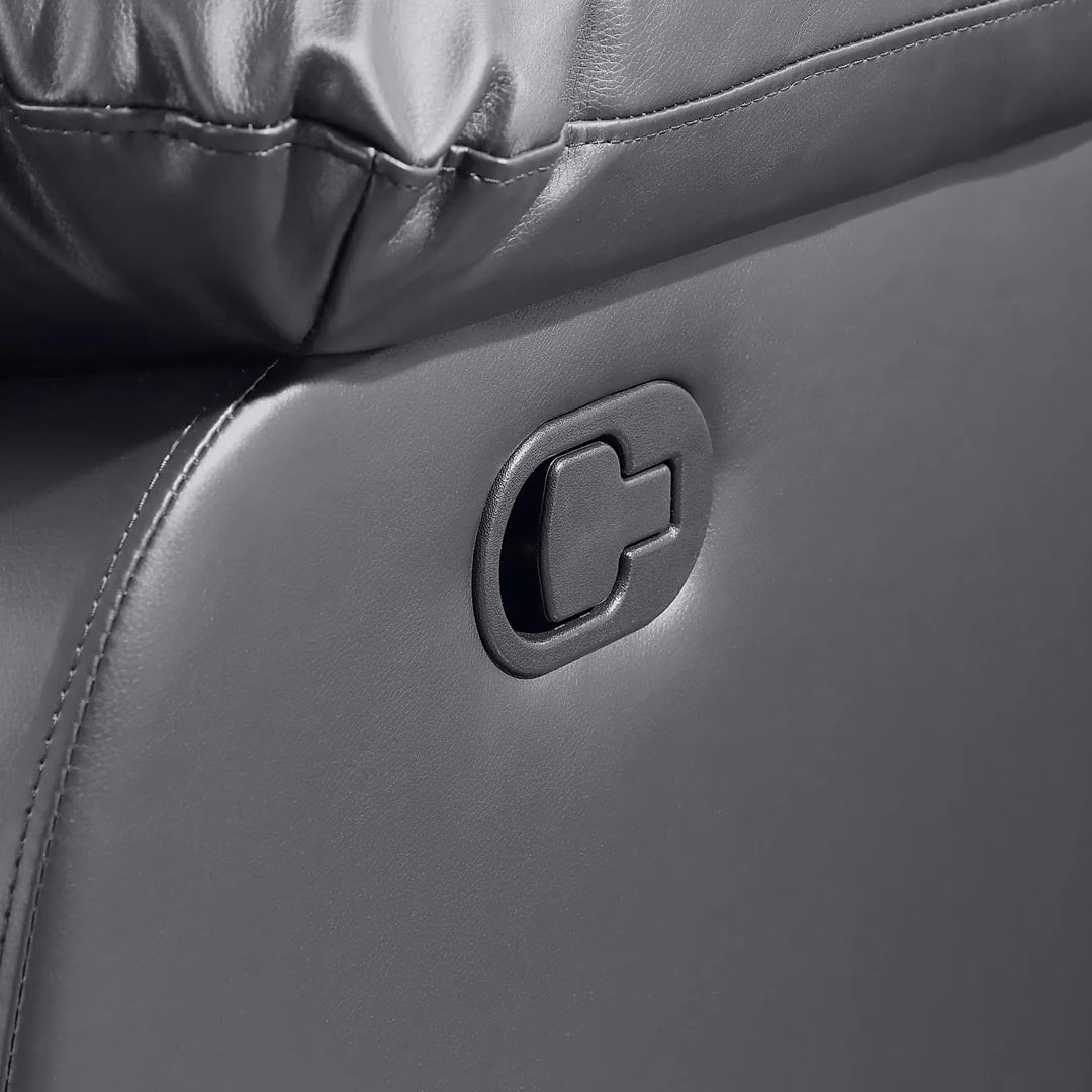 "Reclining mechanism for premium   leather sofa with high backrest and footrest"