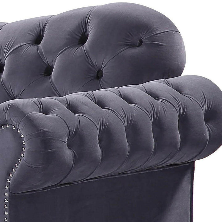 Divano angolare in Velluto Grigio argento - CHESTERFIELD TORINO - 
Federici Sofà