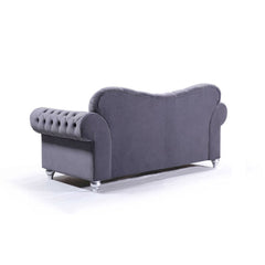"Stylish small 2 seater with tufted backrest and durable fabric cover"