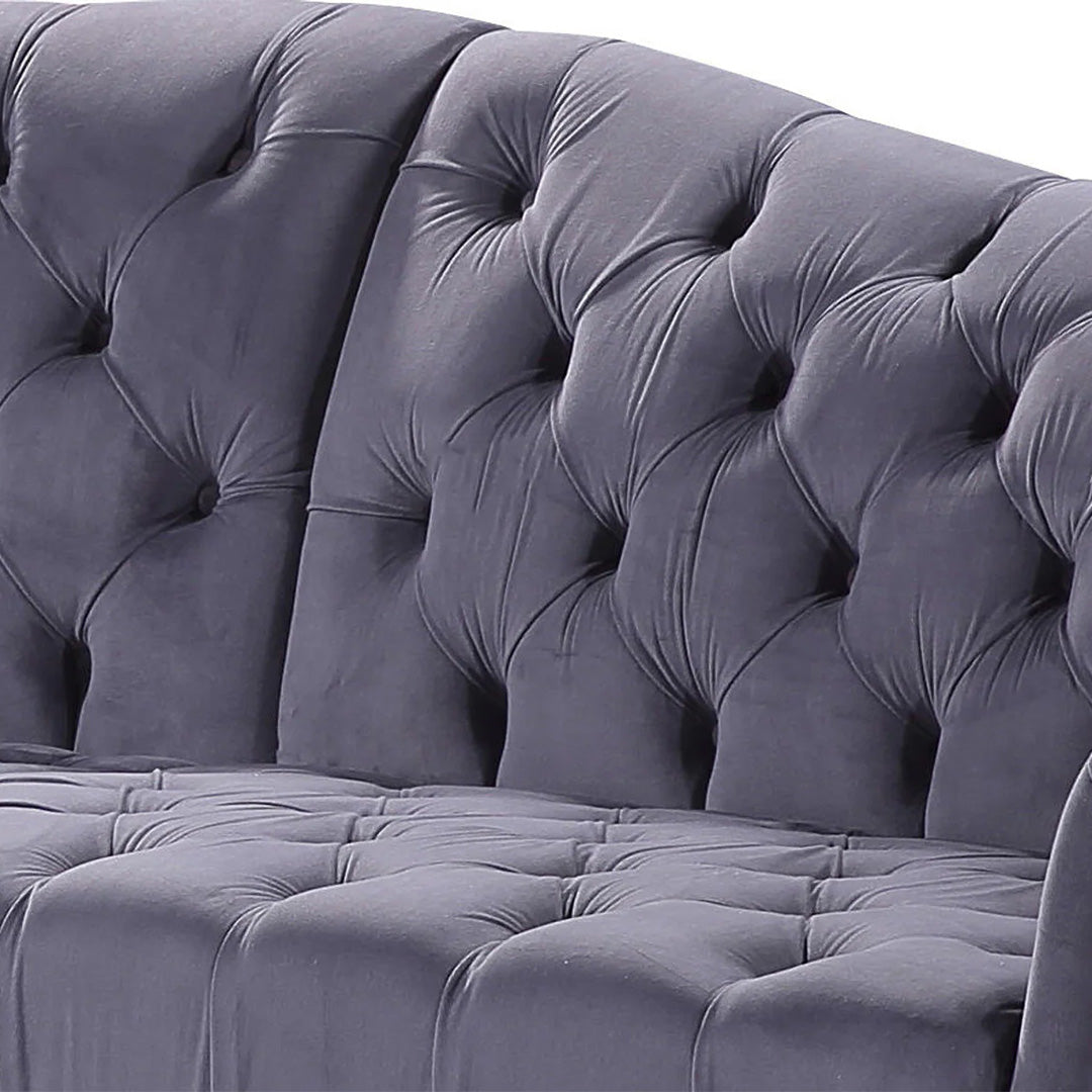 "Corner Sofa with tuffted button design"