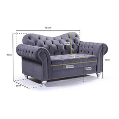 "Elegance torino 2 seater sofa with plush cushions and timeless tufted detailing"