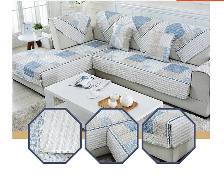 High-end Cotton Sofa Cushion Simple Cloth Modern Cotton Twill Four Seasons Non-slip Cushion Summer Sofa Covers.