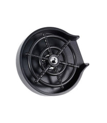 Black fan blade on a white background